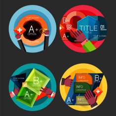 Set of option presentation labels flat design web infographic boxes N36