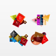 Set of modern geometric infographic web layouts N96