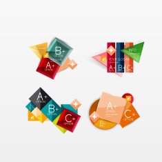 Set of modern geometric infographic web layouts N97