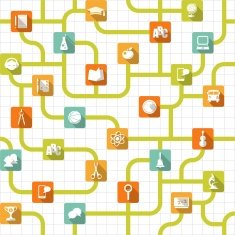 Education seamless background with flat icons N2