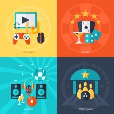 Entertainment Flat Icons Set