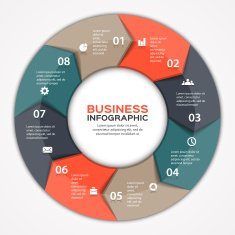 Vector circle arrows infographic diagram 8 options N2