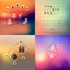 Christmas infographic with unfocused background N58