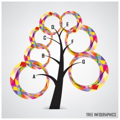 Tree infographics and business symbol N2