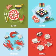 Seafood flat set