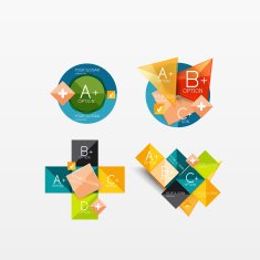 Set of modern geometric infographic web layouts N103