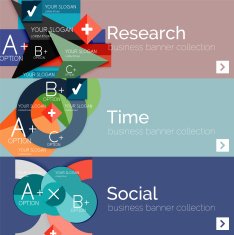 Flat modern info banner set N27
