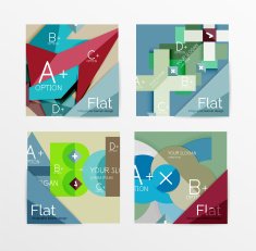Flat design square shape infographic banner N17