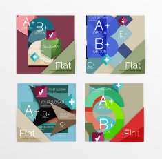 Flat design square shape infographic banner N18