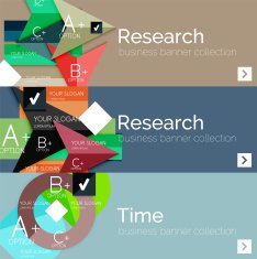 Flat modern info banner set N35