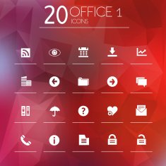 Office 1 icons on blurred background N2