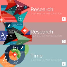 Flat modern info banner set N45