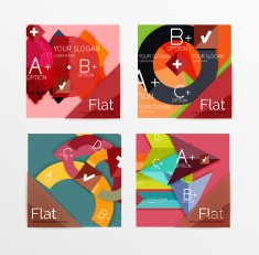 Flat design square shape infographic banner N23
