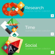 Flat design paper infographic banner set N51