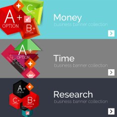 Flat design paper infographic banner set N54