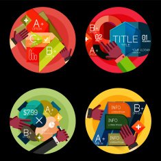 Set of option presentation labels flat design web infographic boxes N45