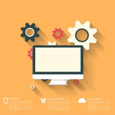 Flat abstract background with web icons Interface symbols Cloud computing N7