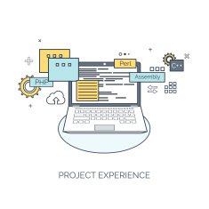 Vector illustration Flat computing background Programming coding Web development and N11
