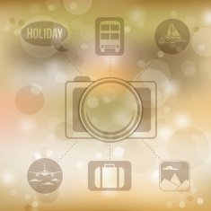 Set of flat design concept icons for holiday and travel