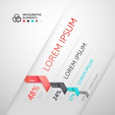 Modern business step origami style options banner N76
