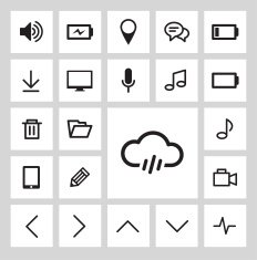 flat icons square black and white icons web