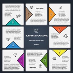 8 options numbered templates for infographic