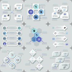 Set Of 9 Flat Minimal Infographics N8