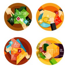 Set of option presentation labels flat design web infographic boxes N56