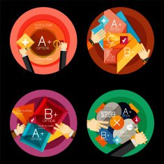 Set of option presentation labels flat design web infographic boxes N58