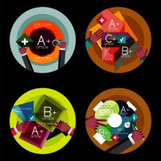 Set of flat design circle option infographics concepts N102