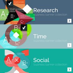 Flat modern info banner set N70