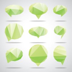 Vector bright speech cloud and blobs
