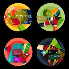Set of option presentation labels flat design web infographic boxes N99