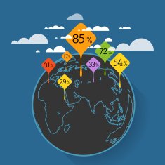 World map infographic template N8