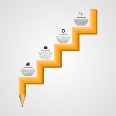 Education pencil option Infographics in the form of steps staircase N2