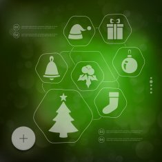 Christmas infographic with unfocused background N62