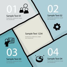 four steps business template layout vector