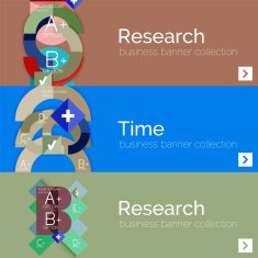 Flat modern info banner set N82