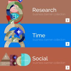 Flat modern info banner set N83
