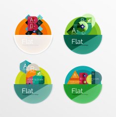 Set of flat design circle infographic icons N54