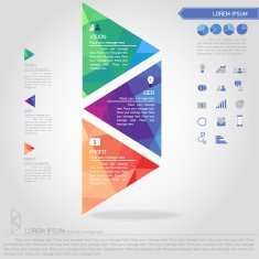 step of triangle banner and business icon N2