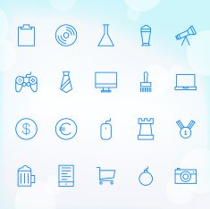 Trendy Thin Icons for web and mobile Set 16