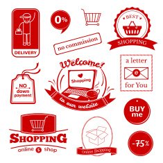 Online shopping signs set N2