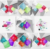 Set of paper graphic infographic modern template N23