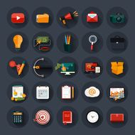 Business office and marketing items icons N15