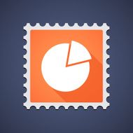 Mail stamp with a pie chart
