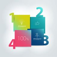 Numbere info graphics template 4 option banner