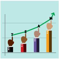 hand of businessman with graph incress on background teamwork concept N2
