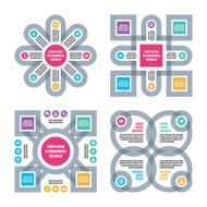 Four Infographic business concept vector schemes with icons N2