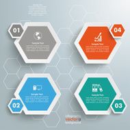 4 Colored Hexagons Background